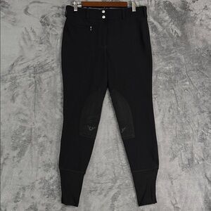 Gutos Equestrian Breeches Riding Pants Knee Patch Black Womens Size 32